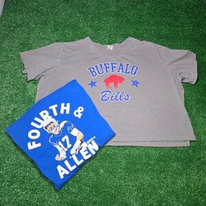 NFL Buffalo Bills cropped t-shirt Retro/Vintage look plus bonus tee